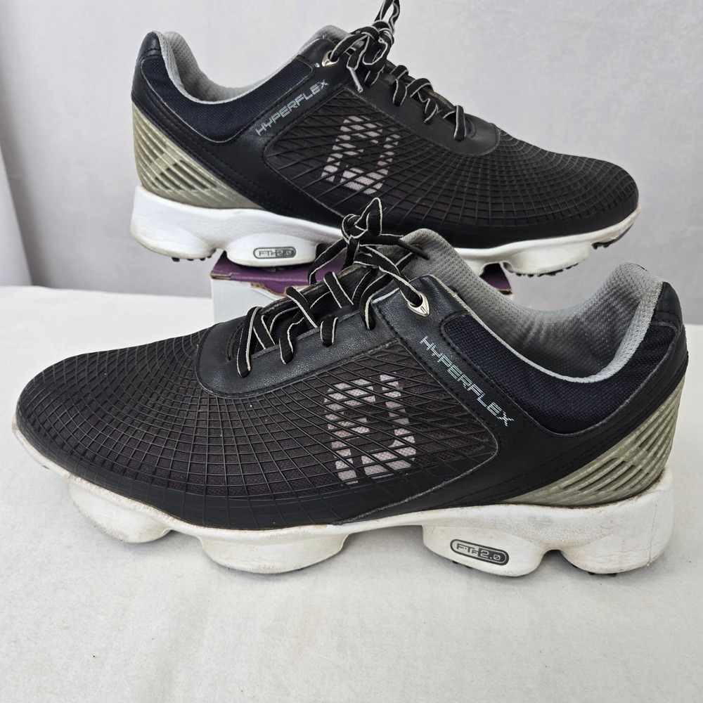 FootJoy FJ HyperFlex 2.0 FTF Mens Golf Shoes Black Silver Soft Spiked‎ 10M 51035